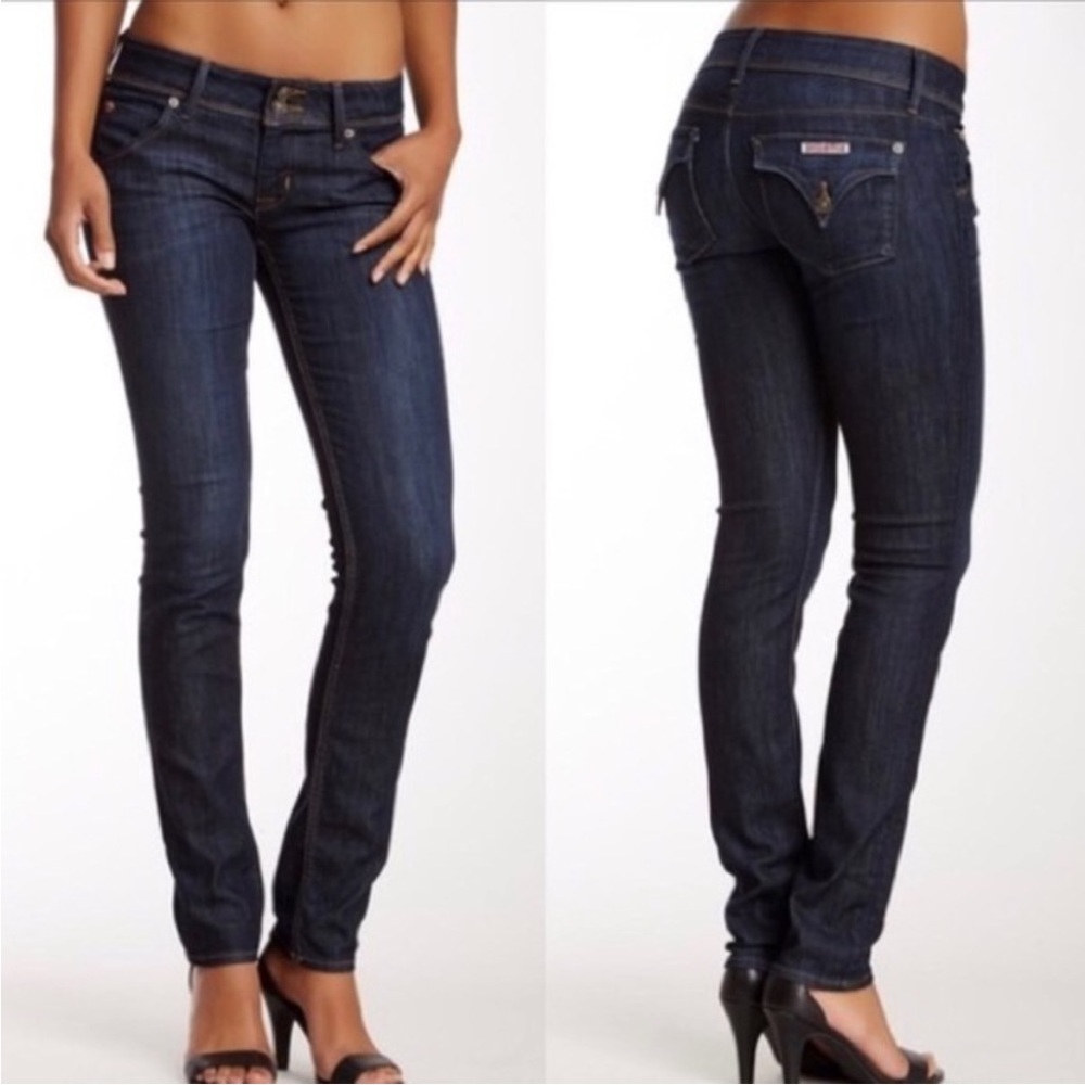 🔥NWOT Y2K Hudson Collin Flap Skinny Mid Rise Color Reid Dark Wash Jeans Size 26